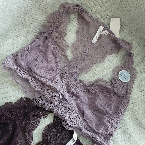 3 for $30 bralettes - peach, light & dark purple - Picture 4 of 5